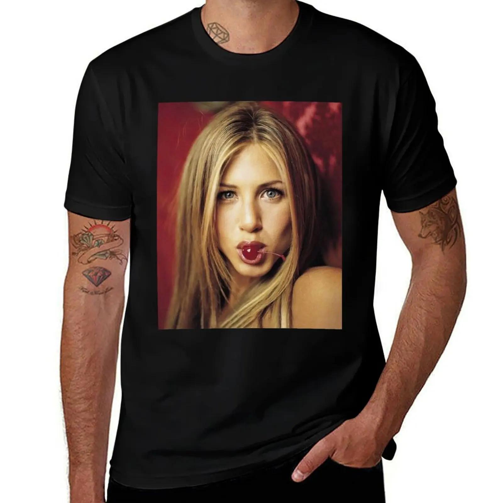 جينيفر أنيستون تي شيرت قطن تي شيرت رجل تي شيرت رجل عادي قطن تي شيرت حزمة تي شيرت