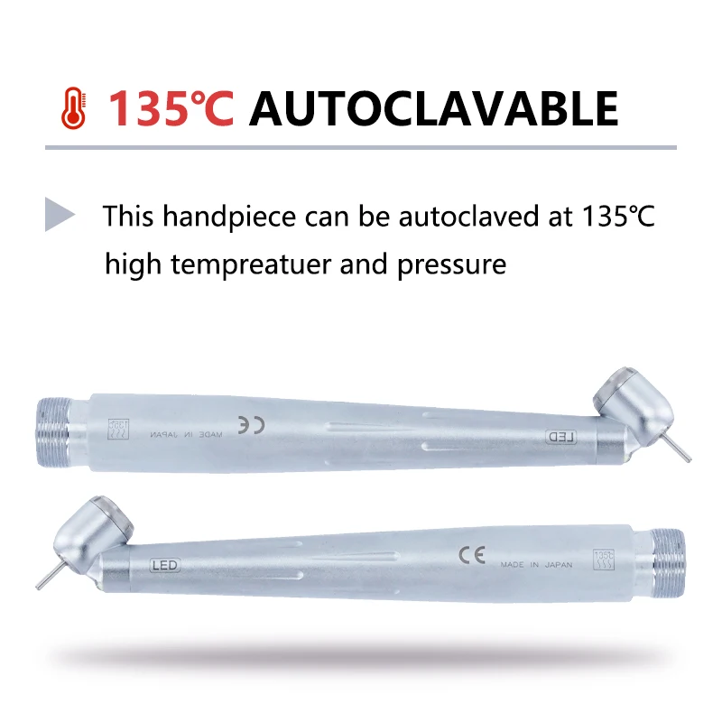 45度LED高速歯科用ハンドピース,電子発生器,一体型プッシュボタン,単一の水スプレー,歯科医ツール