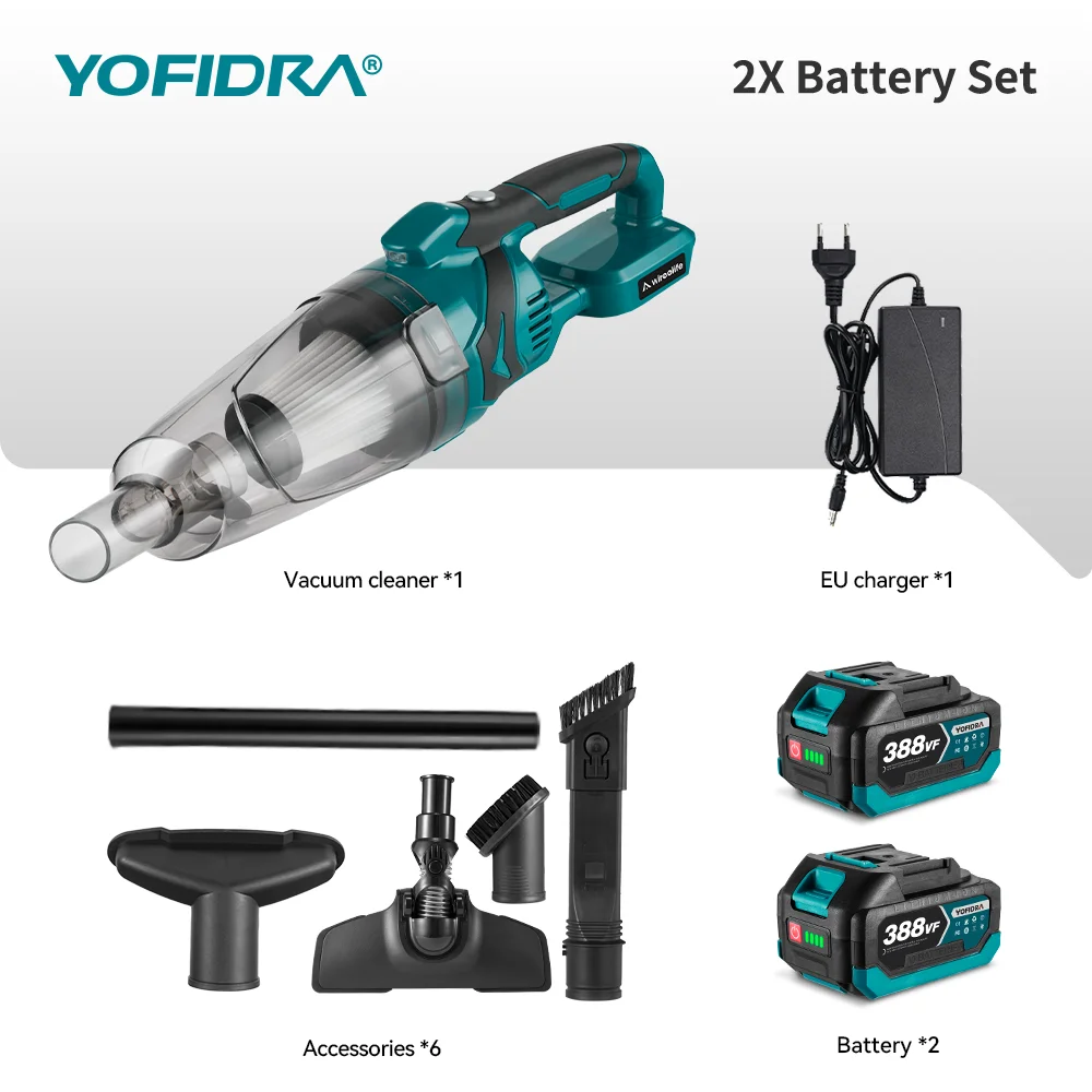 YOFIDRA 5 in 1コードレスハンディ電動掃除機、マキタ18Vバッテリー