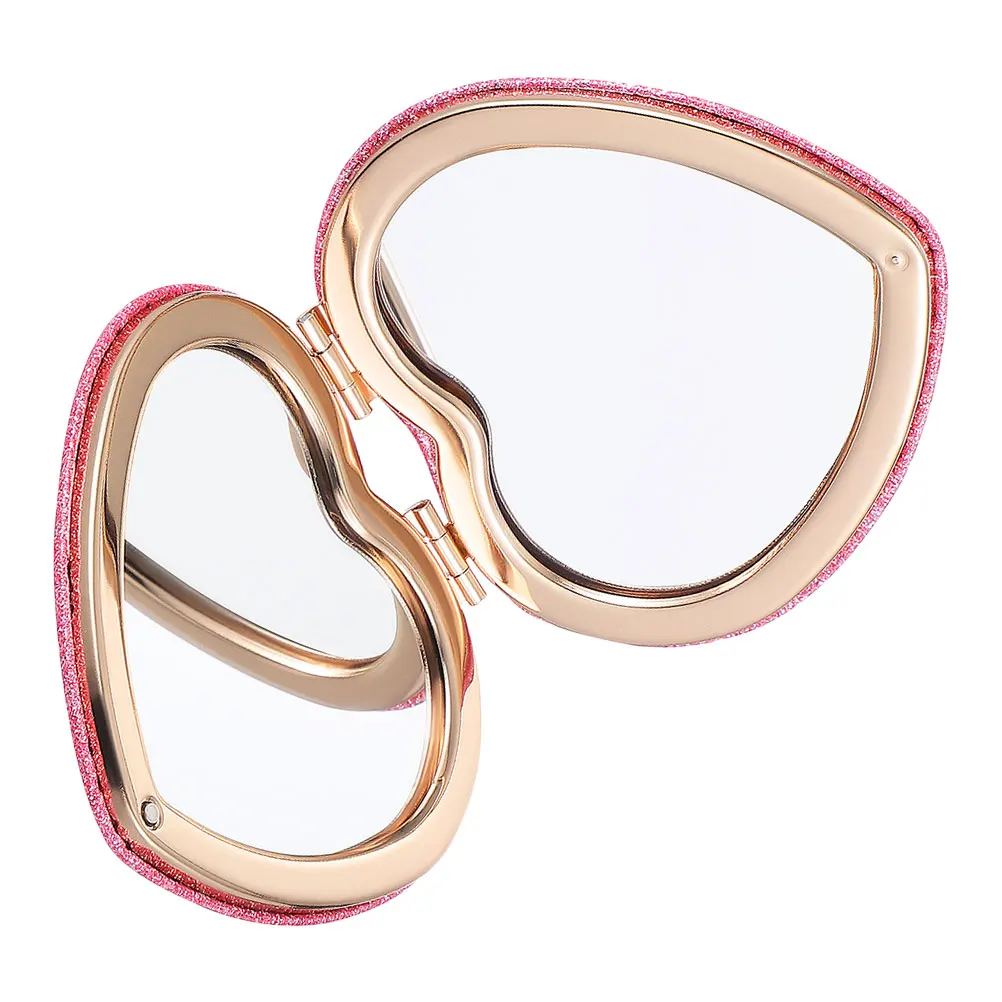 

Heart-Shaped Folding Dual-Sided Portable Compact For Women Travel Purses Small Pocket Durable Clear Reflection Beauty Tool