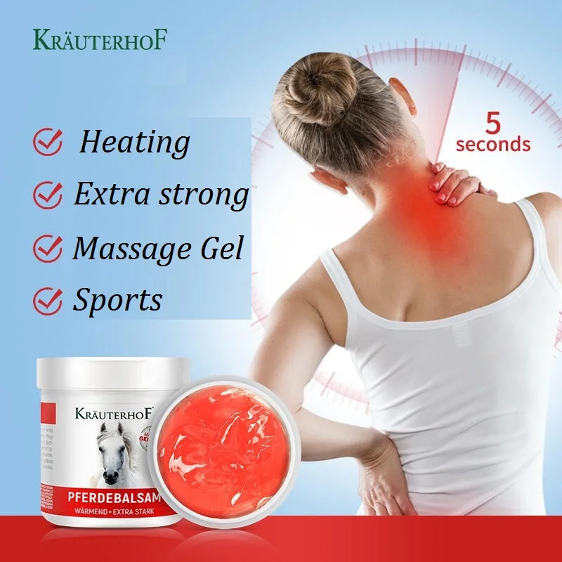 Original Germany Krauterhof Pferdebalsam Heating Extra Stark Warming Massage Gel Horse Chestnut Balm Relax Calm Muscle 250g