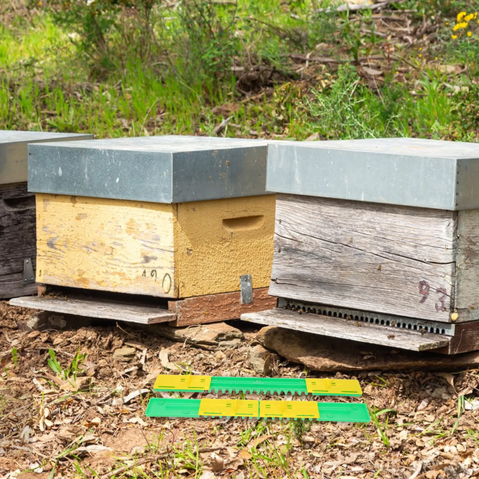 

Набор из 6 штук: Редуктор входа в улей для пчеловодства, 10 рамок, 37 см, пластиковые вентиляционные ворота для улья, защита от грызунов, контроль доступа к вентиляционным отверстиям улья