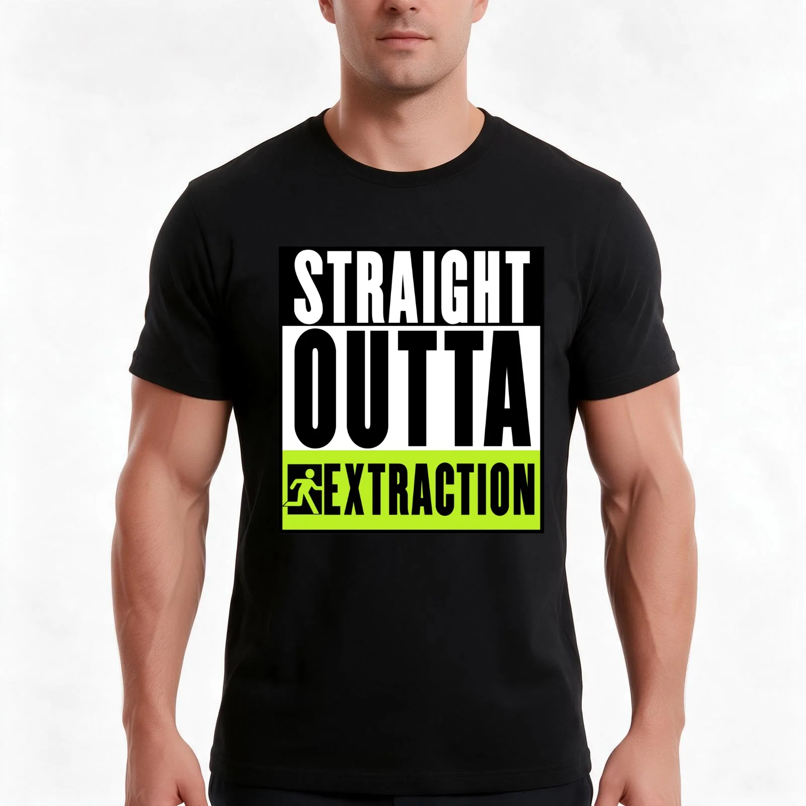 Straight Outta Extraction T-Shirt, Summer Casual Cotton Tee, Oversized Streetwear Tops, Vintage Graphic Print, Unisex Men Women