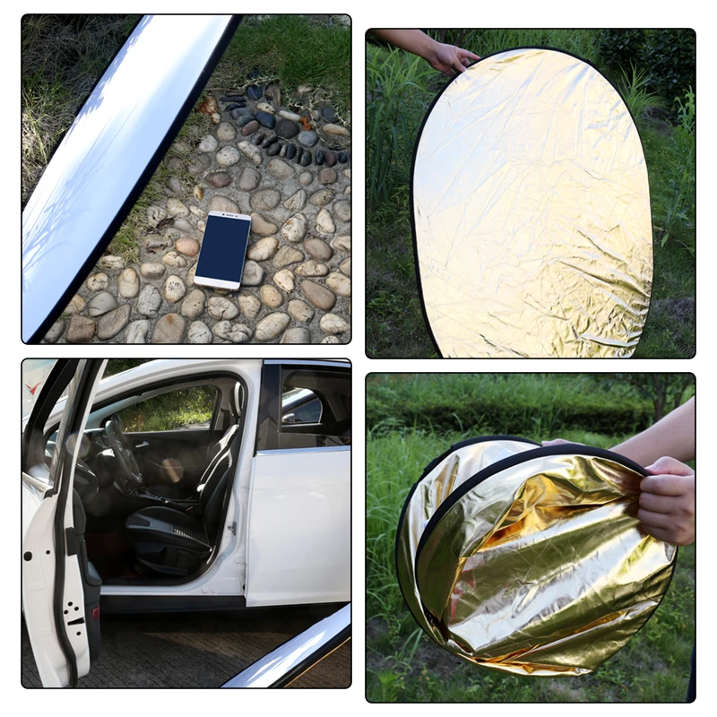 60*90cm 5 in 1 Multi Elliptical Reflector Collapsible Multi Disc Light Reflector for Studio Or Any Photography Situation