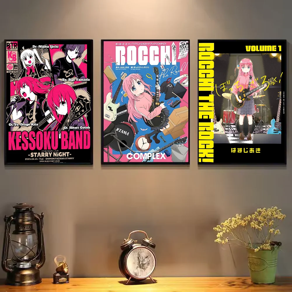 ملصق أنيمي Bocchi The Rock عالي الدقة جدار لاصق مقاوم للماء لغرفة المعيشة المنزلية وغرفة النوم والديكور الجمالي