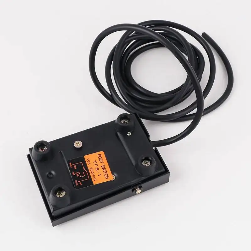 مفتاح سفلي وحدة تحكم بدواسة TFS-1 مفتاح سفلي FS-1 علبة حديدية ذاتية الإعادة تعيين 16 سم وسلك 2 متر