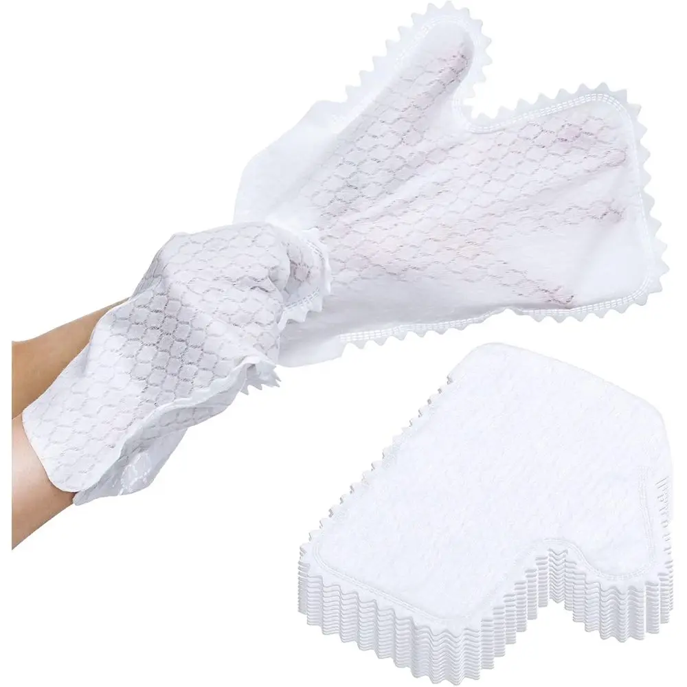

40 Pack White Microfiber Dusting Gloves, Dual-Sided Disposable for Efficient Cleaning and Pet Hair Removal