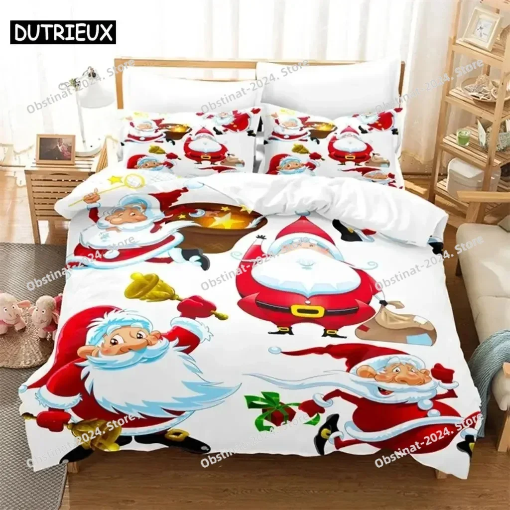 Cartoon Santa Claus Bedding Set Duvet Cover Set 3d Bedding Digital Printing Bed Linen Queen Size Bedding Set Fashion Design