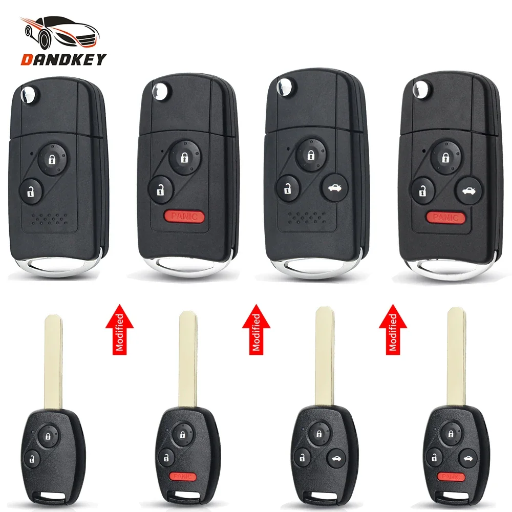 KEYYOU Modified Flip Folding Car Remote Key For Honda Accord Civic CRV Pilot 2007 2008 2009 2010 2011 2012 2013 2/3/4 BNT Key
