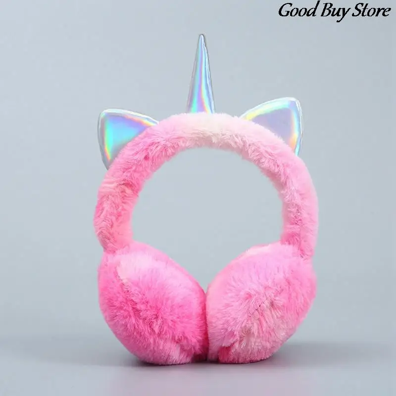 Winter Warm Earmuffs Plush Fur Headphones Children Kids Ear Muffs Headband Unicorn Comfortable Earmuff Sequin Fluffy Earflap