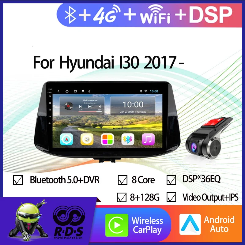 Android 11 Car GPS Navigation For Hyundai I30 2017-/Elantra GT 2017-(United States, Canada)Auto Radio Stereo Multimedia Player