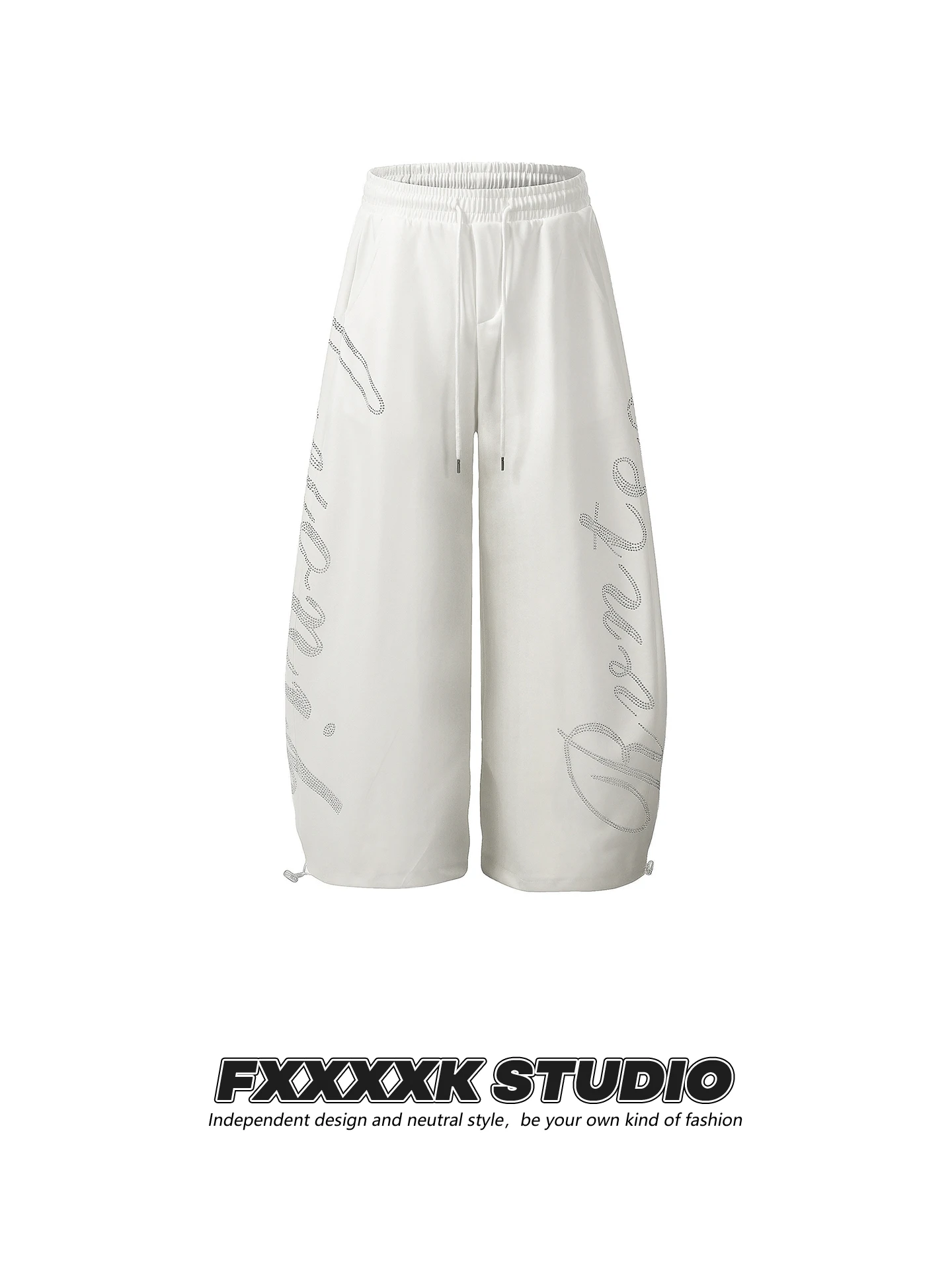 

Оригинальные брюки FXK: Новинка, американский ретро-стиль, для уличных танцев, повседневные, приталенные, с бриллиантовыми стразами, джазовые, с высокой талией, прямые штанины