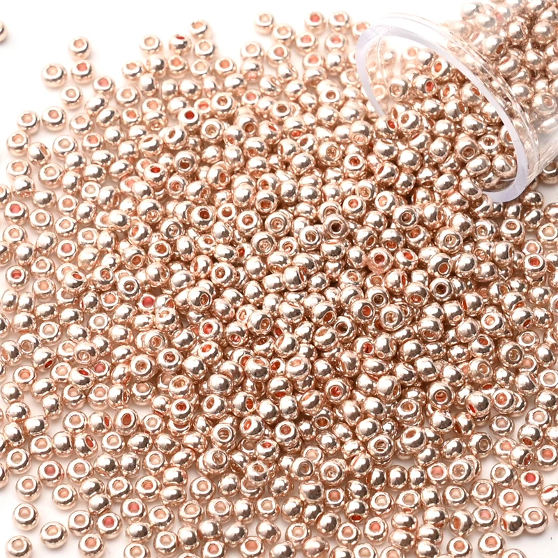12 Gramm/Röhre, 2 mm, metallische Rocailles, japanische runde Glas-Rocailles für DIY-Handarbeit, Kleid, Schmuck, Nähen, 1200 Stück – Detail 9