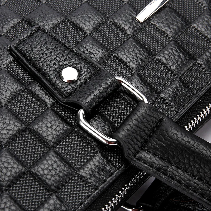 Bolso de negocios de cuero Real para hombres, maletín de cuero de vaca, bolso de computadora, bolso de hombro informal, bolso de mano para hombres