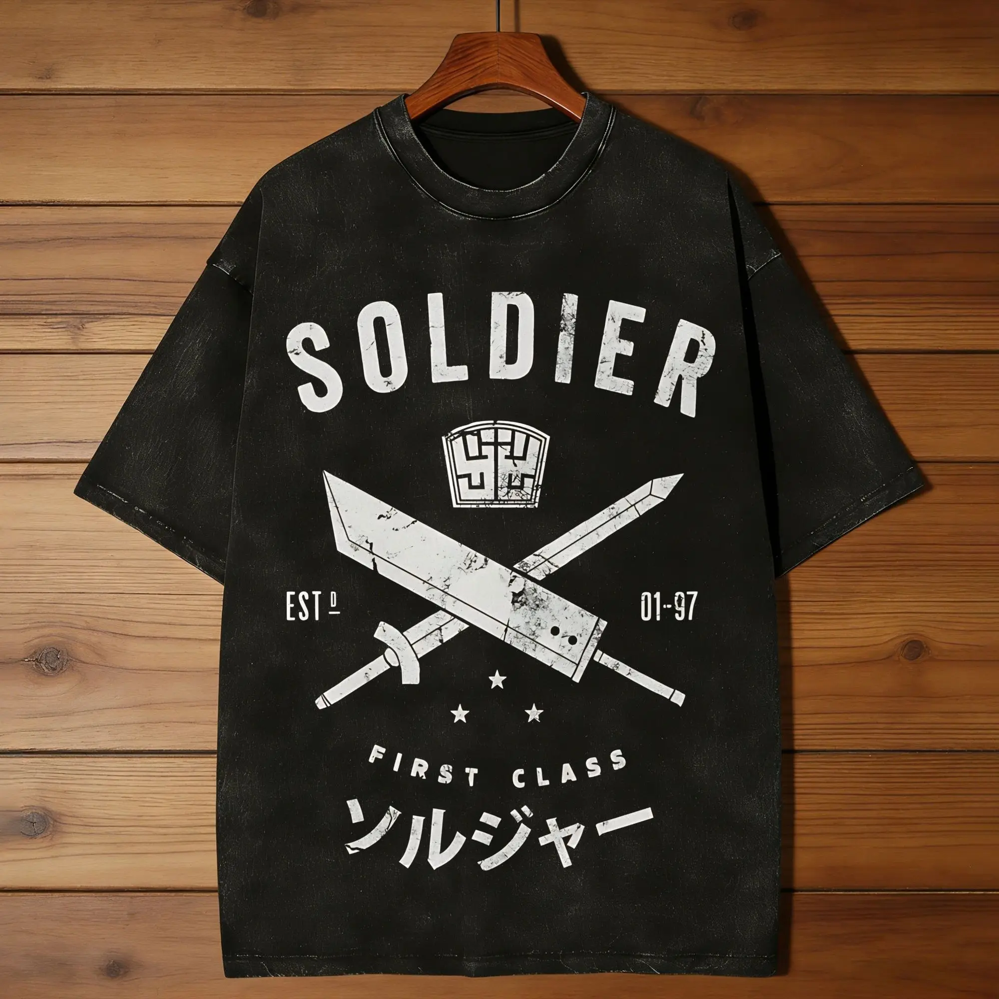 Soldier Sephiroth T Shirt  Harajuku T Shirts Short-Sleeve Vintage Tops Summer Cotton O-Neck Oversized Top Tees