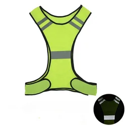 1 Set Unisex Adjustable Reflective Vests Safety Cycling Vest Belt Traffic High Visibility Night Running Reflective Vest