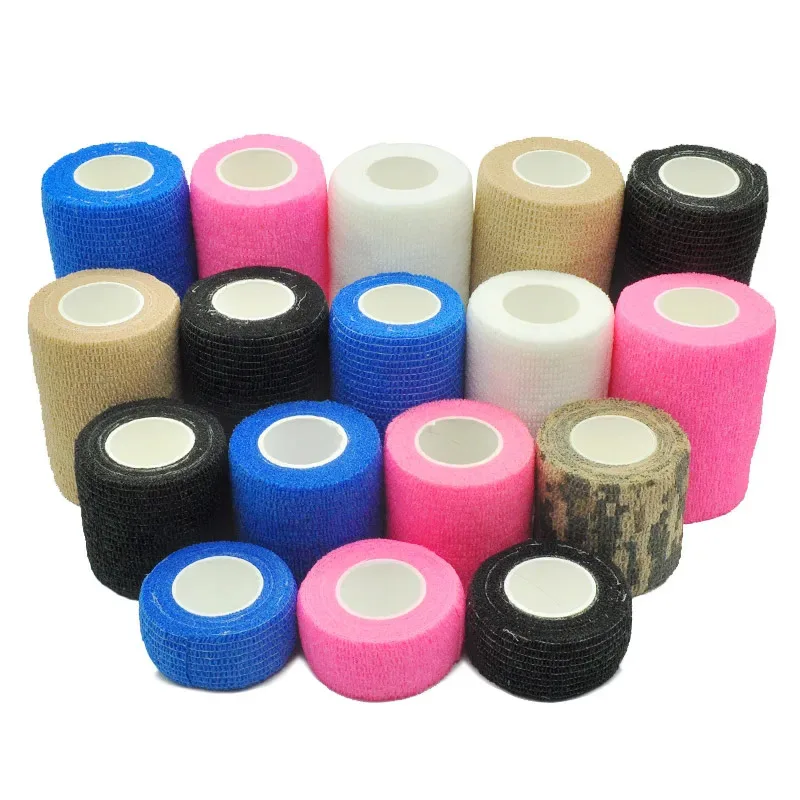 1/6/24pcs Color Sports Bag With Elastic Bandage, Elastic Plastic Sports Knee Pads, Fingers, Ankles, Palms, Shoulders