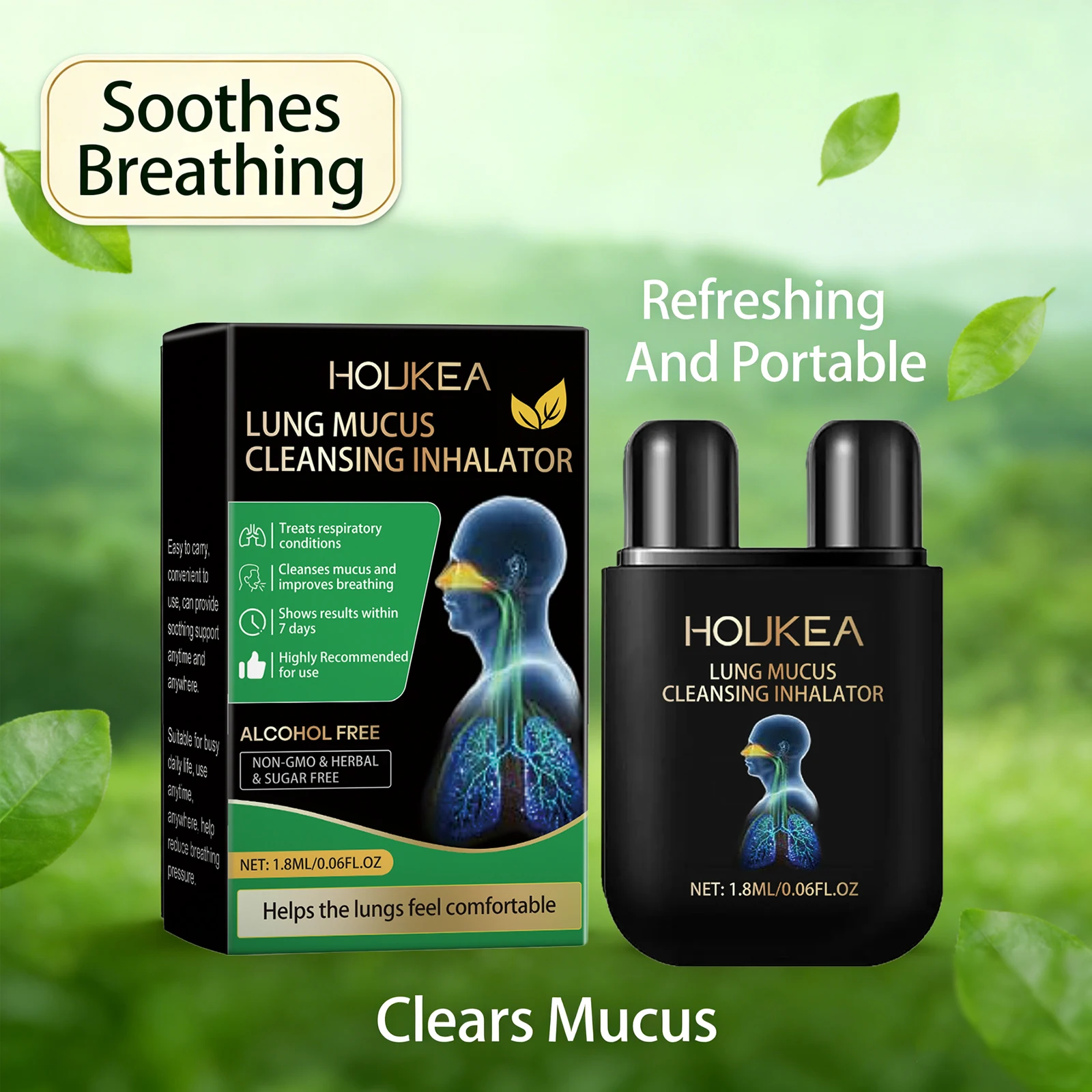 

Ингалятор для очищения легких от слизи, успокаивающий дыхательные пути, снимающий дискомфорт в носу, средство для ухода за носом