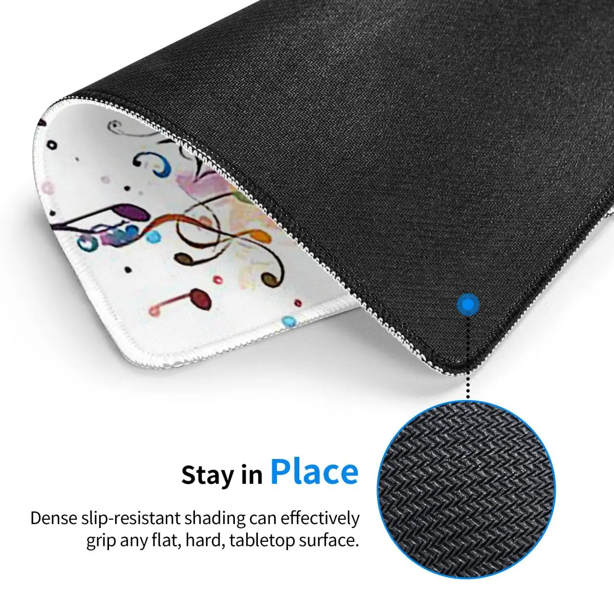 Abstract Piano Keys With Musical Notes Multi-size Mouse Pad Computer Keyboard Mouse Mat Gaming PC Laptop Desk Mat Table Mats