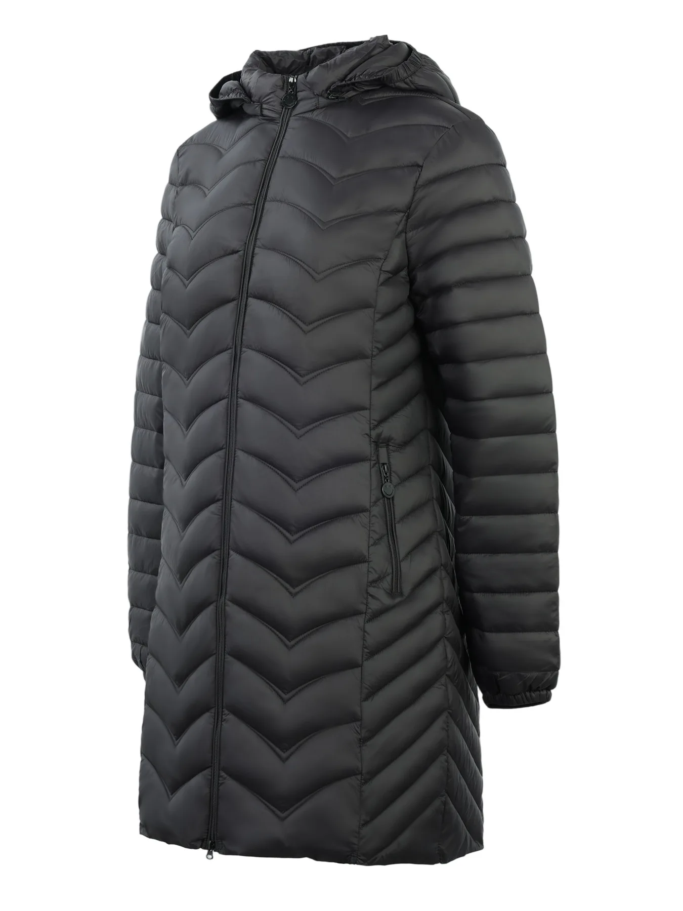 

Winter Women's Cotton-Padded Jacket Mid-Length Commuting Detachable Cap Down Bag Coat for Women