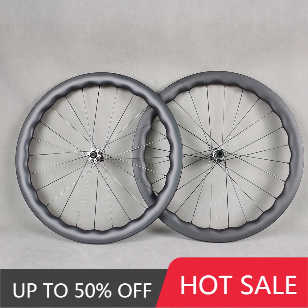 

STLF Full Carbon Road Disc Carbon Wheels Bike Wave Rims Wheelset Bicycle Carbon Fiber Wheel-6bolt Tubeless Rim D411/D412 Hubs LC