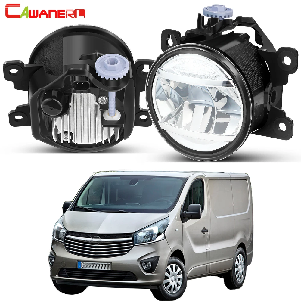 2 X High Bright LED Fog Light Assembly For Opel Vauxhall Vivaro 2014-2022 30W 4000LM Upgrade Car Front Bumper Fog Driving Lamp