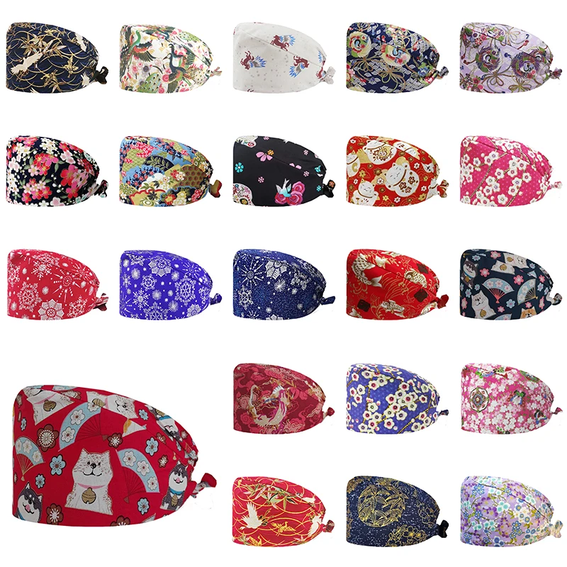 Casquette chirurgicale médicale réglable, 2 pièces, casquette d'infirmière et de médecin, chapeau de chirurgie de clinique dentaire, joli chapeau polyvalent pour femmes, gommage anti-poussière