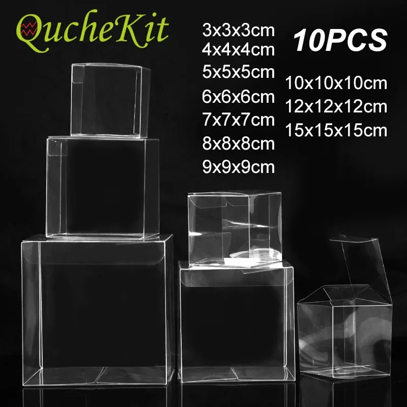 10Pcs PVC Clear Transparent Candy Gift Box Plastic Cupcake Sweet Packaging Box Wedding Party Favor Baby Shower Birthday Supplies