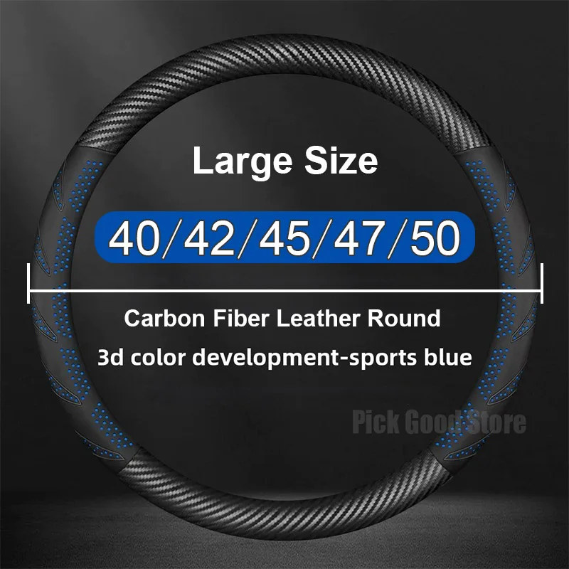 

Large Size Truck Bus Carbon Fiber Steering Wheel Cover For Volvo Benz Arocs MAN IVECO ISUZU Dongfeng Car Interior Accessories