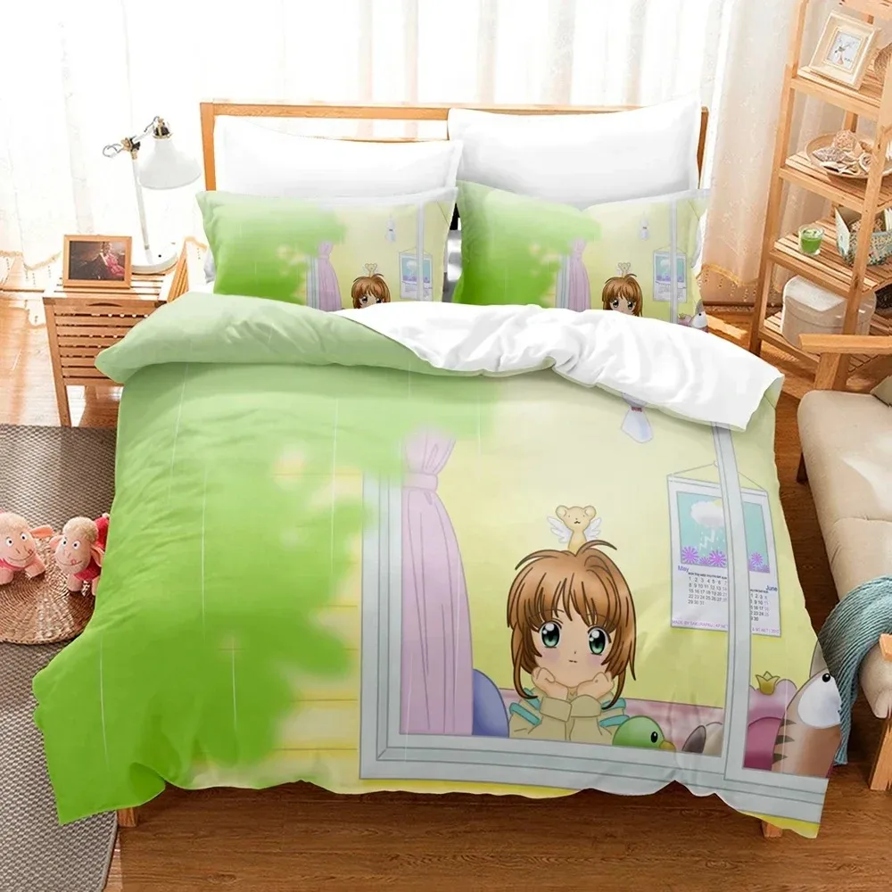Anime Card Captor Sakura 3D NEW Duvet Cover Pillowcase Bedding Set Adult Girl Bedroom Decoration Children Single Double Large