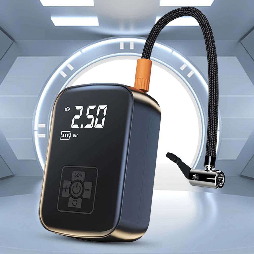 

Автомобильный портативный компрессор-насос с LED-подсветкой, 150 PSI, цифровой датчик давления в шинах, насос для мотоциклов и велосипедов