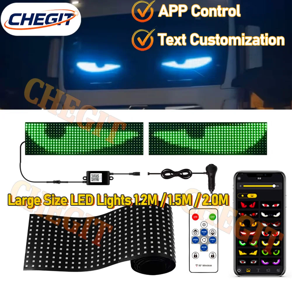 

Приложение 2 м + пульт дистанционного управления, большой экран, светодиодный светильник «Глаз дьявола», украшение интерьера автомобиля, окружающее освещение, индивидуальное текстовое освещение