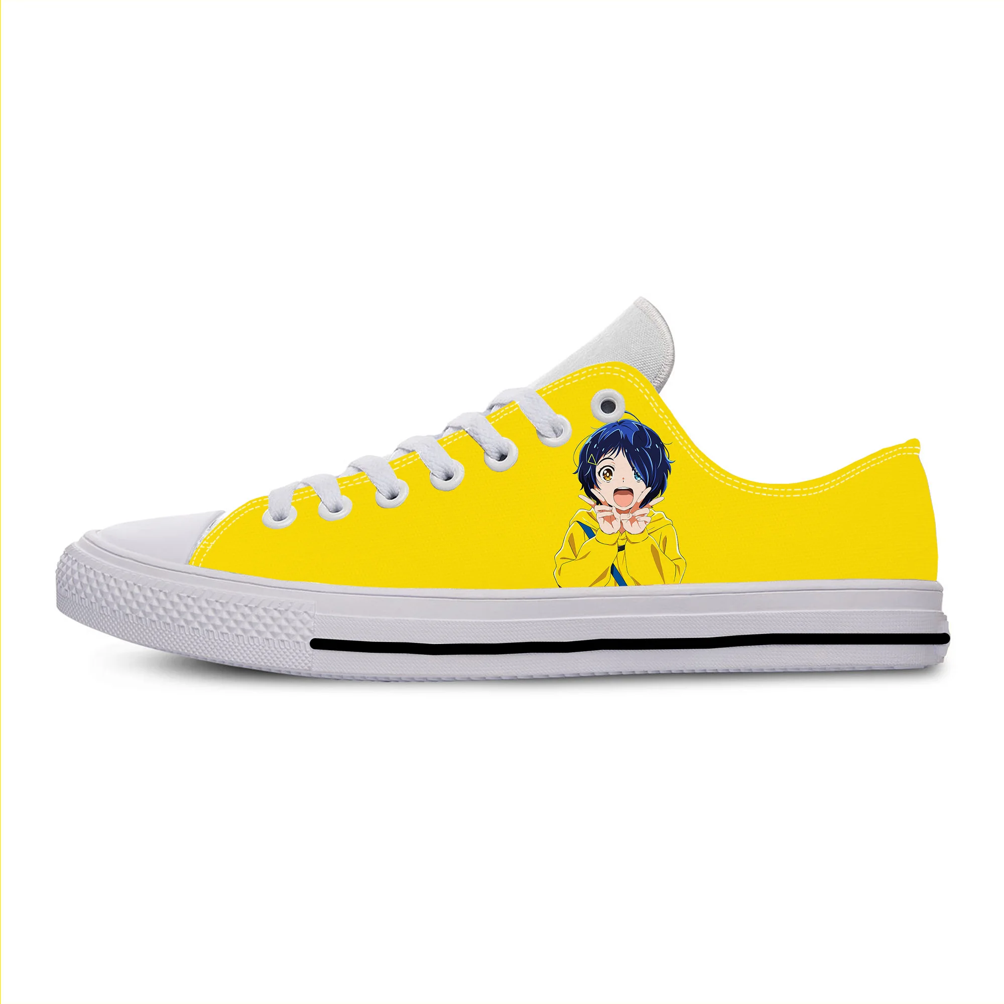 Japanese Anime Manga Wonder Egg Priority Ohto Ai Casual Cloth Shoes Low Top Breathable Lightweight 3D Print Men Women Sneakers