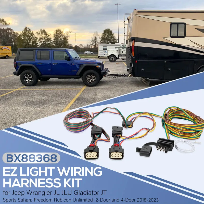 Replacement for Blue Ox BX88368 EZ Light Wiring Kit for Jeep Wrangler JL & Gladiator 2 Door & 4 Door, Car Repair Tools