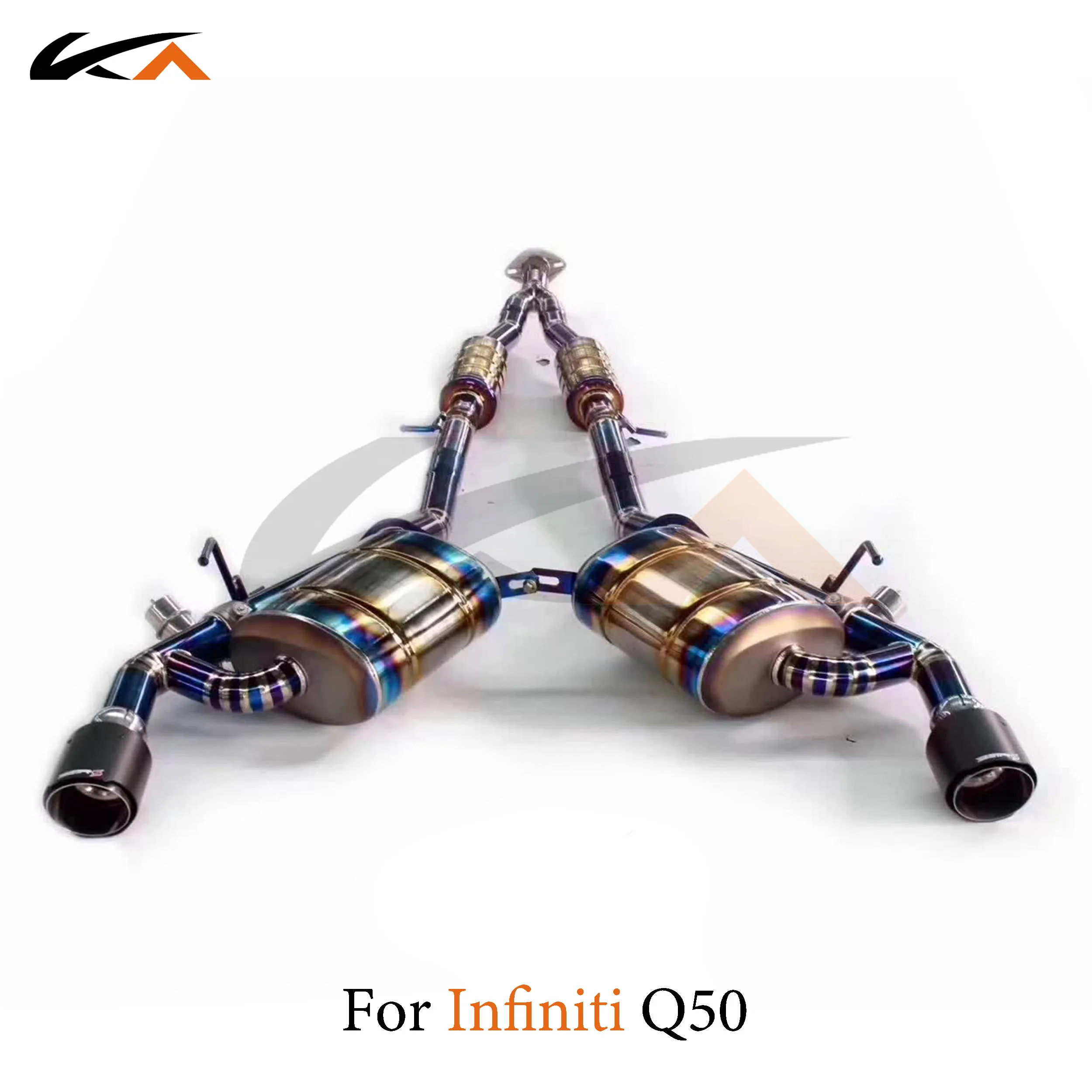 KA Tuning Titanium Catback Exhaust System for Infiniti Q50 2.0T with Muffler Valve And Tips Performance