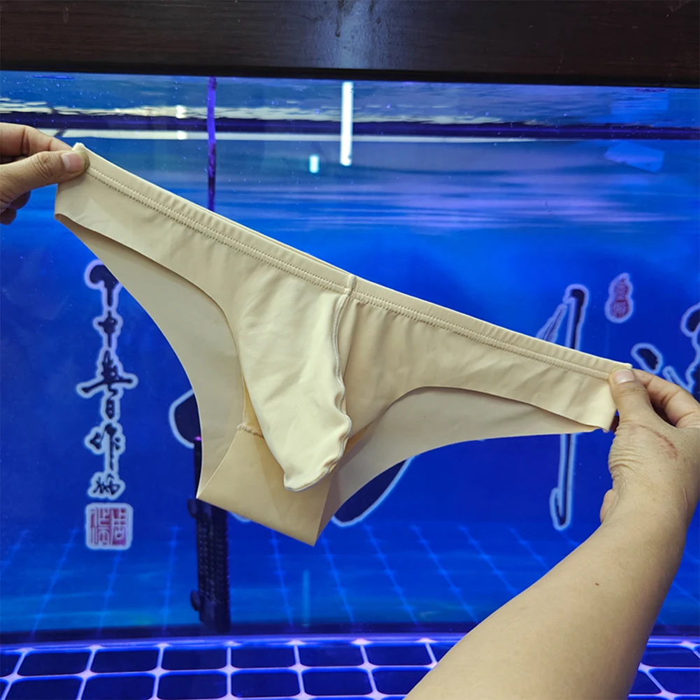 Men Sexy Elephant Briefs Seamless Half-covered Buttocks SissyPouch Panties Adult Underwear Comfortable Lingerie Men's Underpants