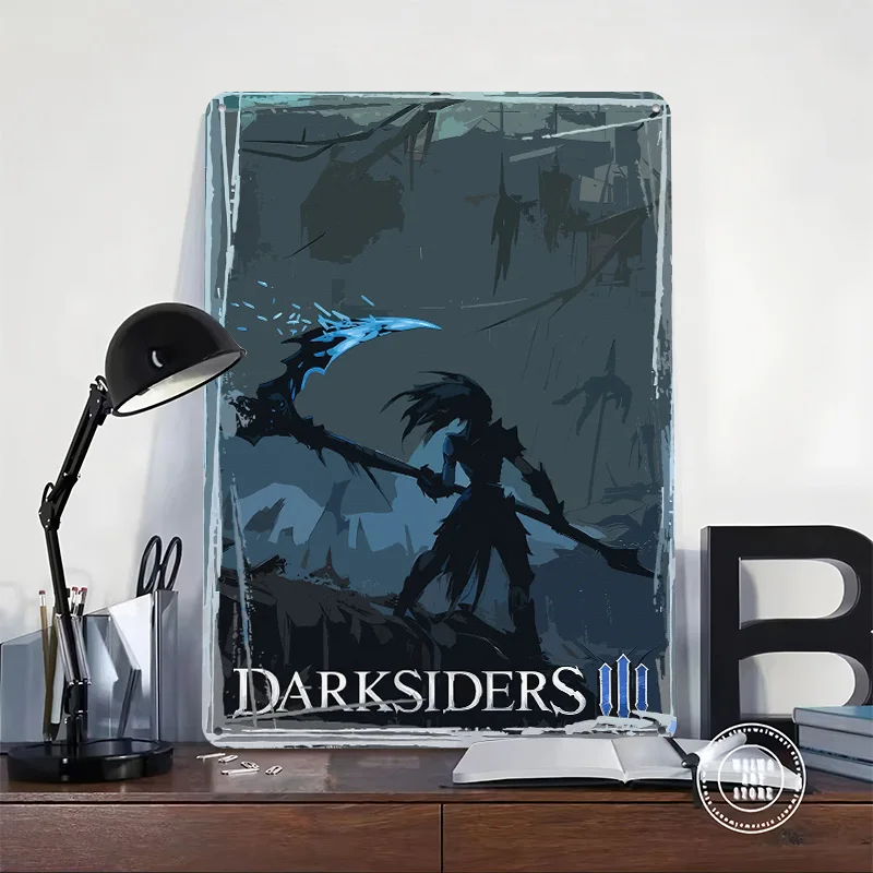 Darksiders III Fury Scythe Artwork Metal Poster Perfect Gift for Fans Lovers Personalized Wall Art Metal Sign for Office Decor