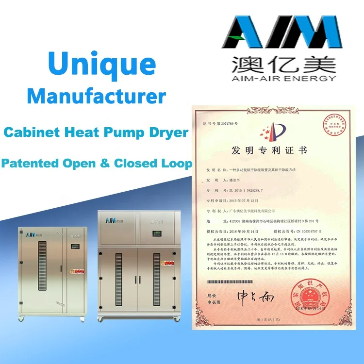 AIM Heat Pump 18-Layer Stainless Steel Racks Mushroom Onion Garlic Ginger Dehydration Machine Price