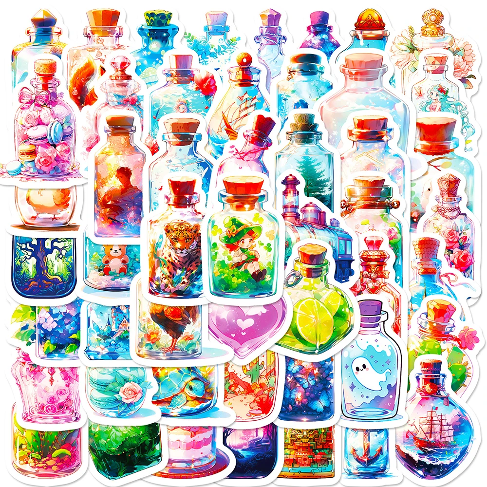 10/30/50pcs Art Bottle World Graffiti Stickers Cute Cartoon Decoration Sticker Notebook Luggage  Bike Fridge Vinyl Decals Toys
