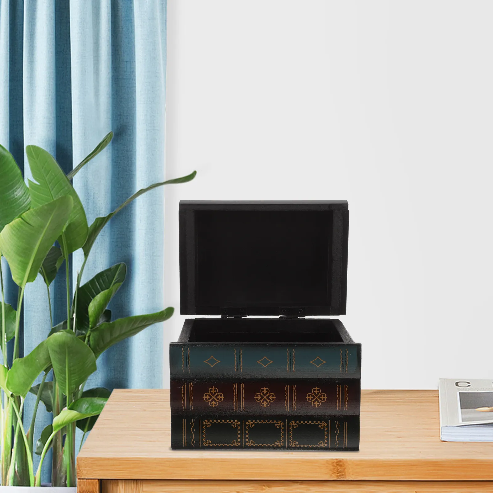 Vintage Faux Book Box Decorative Storage Organizer for Home Office Shelf Coffee Table Side Table Photo Prop Bookshelf Decoration