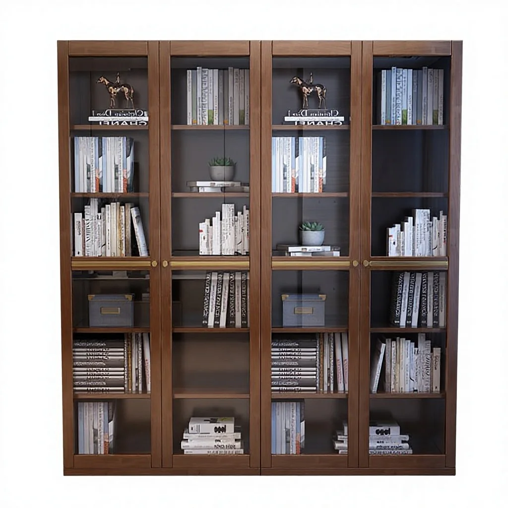 

Новый книжный шкаф в китайском и скандинавском стиле, современный, легкий люкс, из массива дерева и акрила, для гостиной и кабинета, комбинируемый шкаф для хранения.