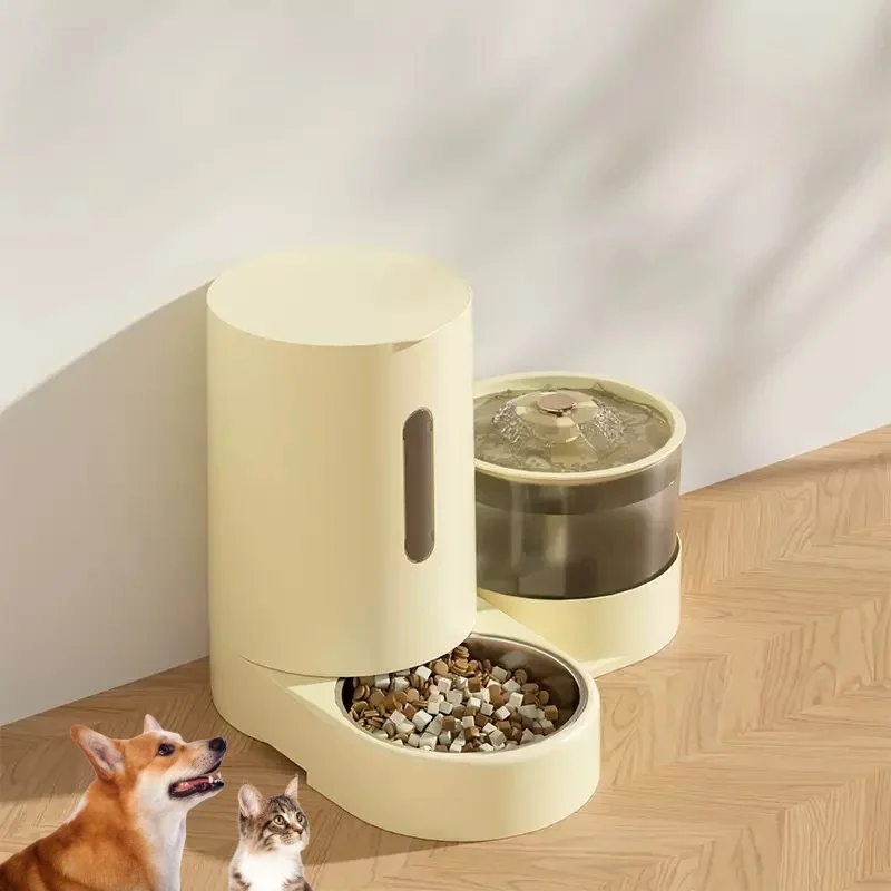 

CANBOUN Large Capacity Automatic Electric Water Food Dispenser For Cats Dogs Dry Wet Separation Feeder For Pet Food Water