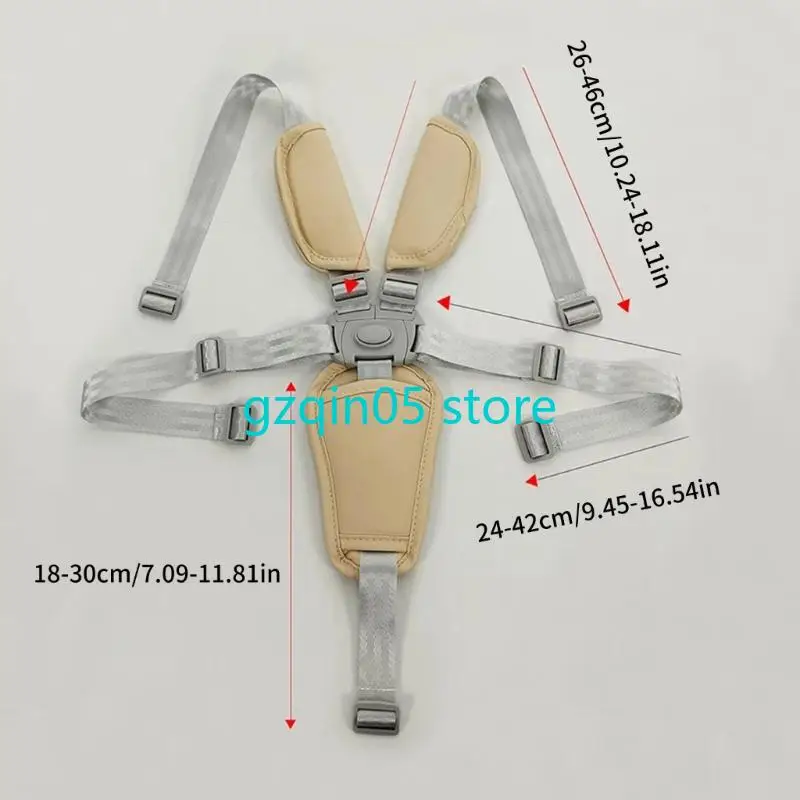 H055 أحزمة أمان للكراسي العالية للأطفال مكونة من 5 نقاط قابلة للتعديل من النايلون لعربات الأطفال