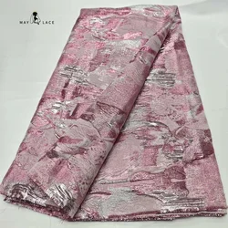 African Brocade Jacquard Lace Fabric 2024 High Quality Lace 5 Yards Lace French Gilding Lace Fabric For Wedding Party Dresses