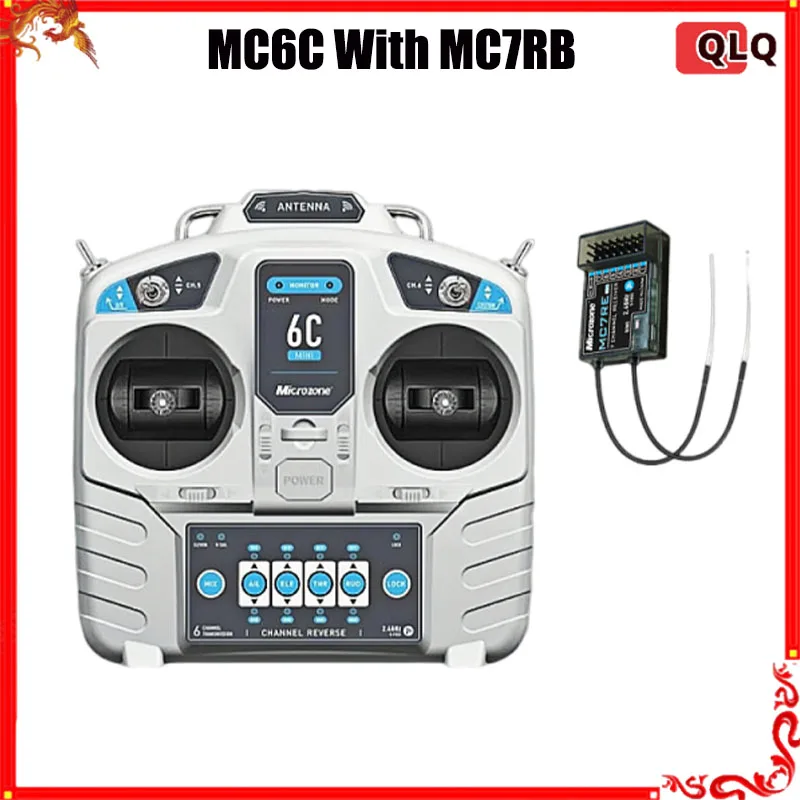 MicroZone MC6C Mini V2 2.4G 6CH Controller Transmitter w/ Receiver Radio System For RC Airplane Drone Multirotor Helicopter Boat