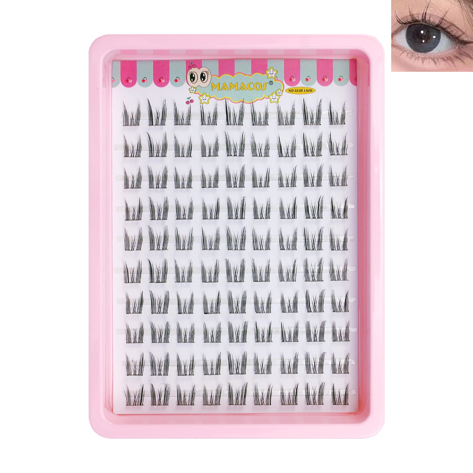 Sztuczne rzęsy Manga Cat Eye bez kleju, pojedyncze kępki rzęs, naturalne, miękkie, puszyste, 7-13mm, do codziennego użytku, do samodzielnego stylizowania, do cosplayu i makijażu.