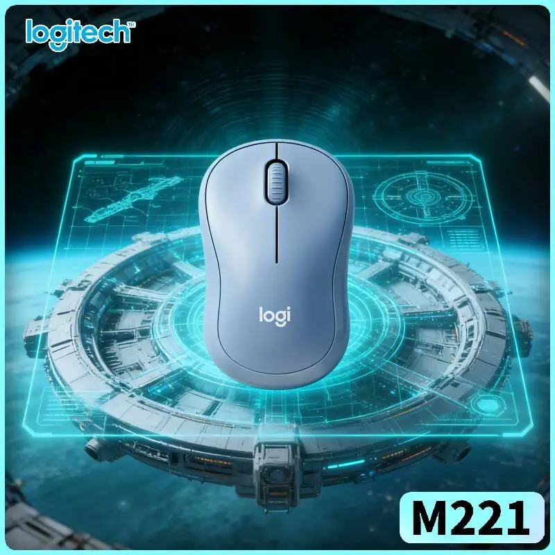 Logitech M221 Ergonomic Wireless Mouse - Noise Block Function, 18-Month Battery, 10m Range, PC Mac Add-Ons