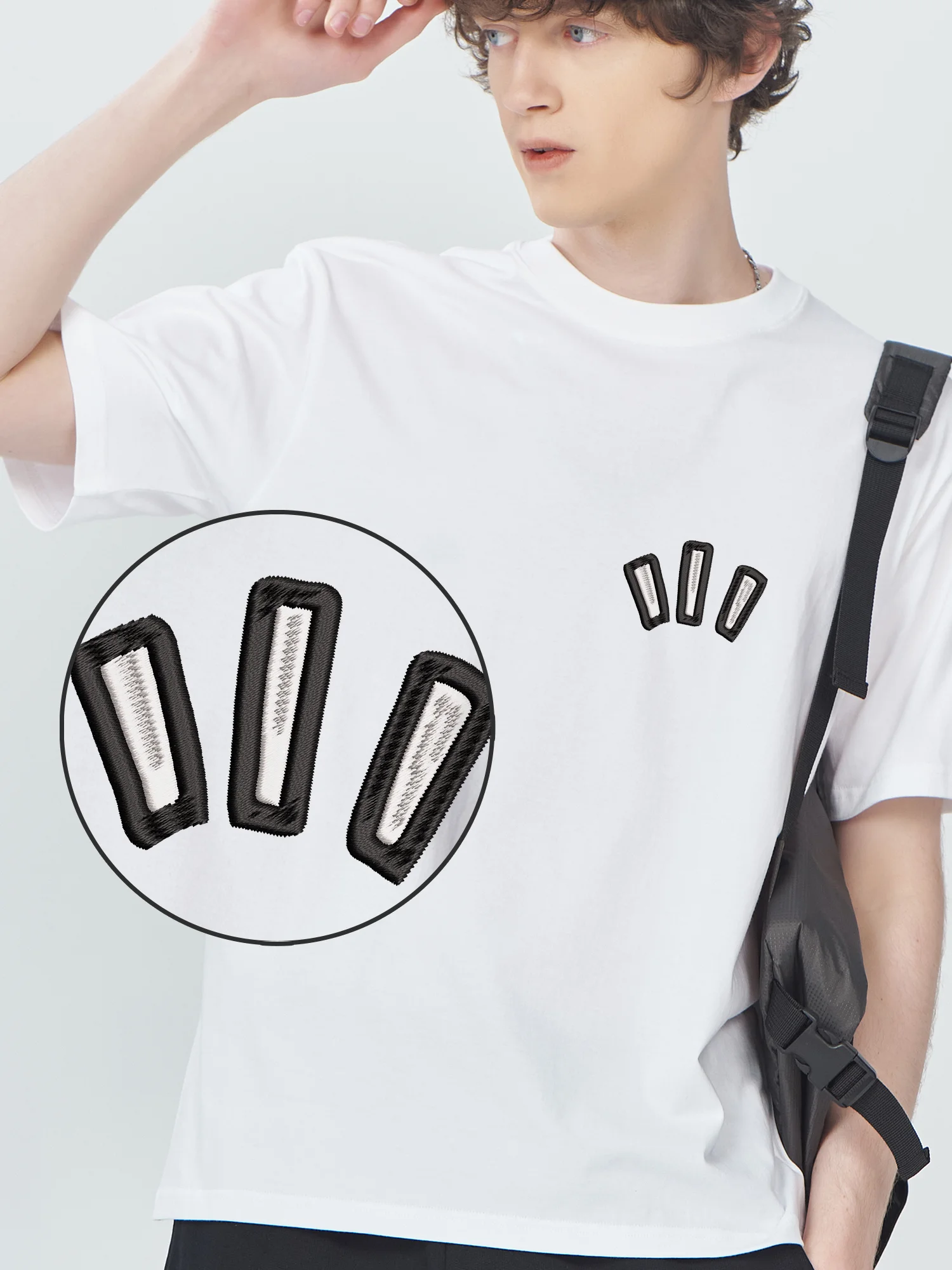 

Футболки с вышивкой черной нитью для мужчин и женщин, футболка унисекс с круглым вырезом, забавная вышитая модная хлопковая модная повседневная одежда