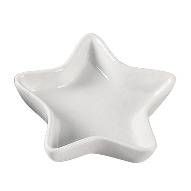 10PCS Five-Pointed Star Shaped Condiment Dishes Dipping Sauce Dish Soy Sauce Pinch Bowl Ceramic BBQ-Chip & Serving Bowl