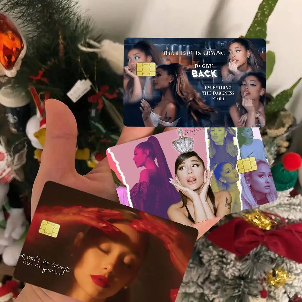Classic Pop Singer A-Ariana G-Grande Diy Credit Debit Card Sticker Party Sticker Decoration Waterproof Small Chip Card